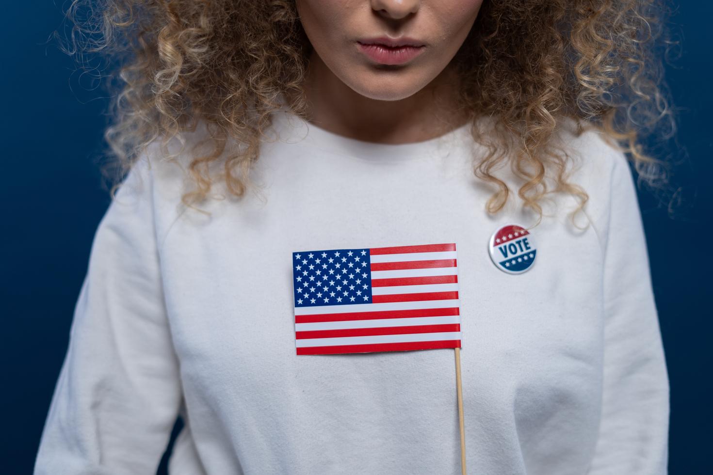 Girl wearing an American flag
