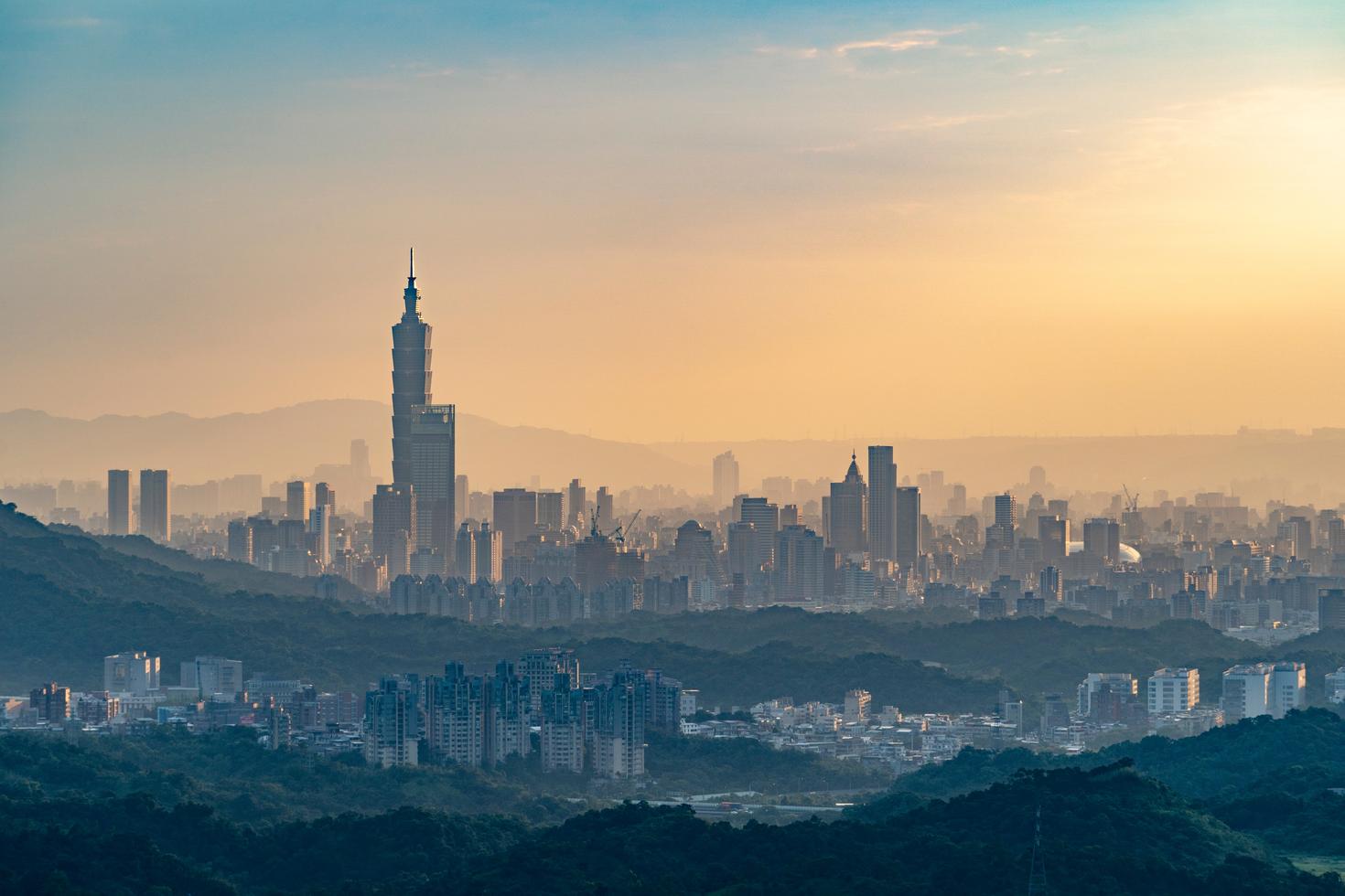 Vue lointaine de la ville de Taipei