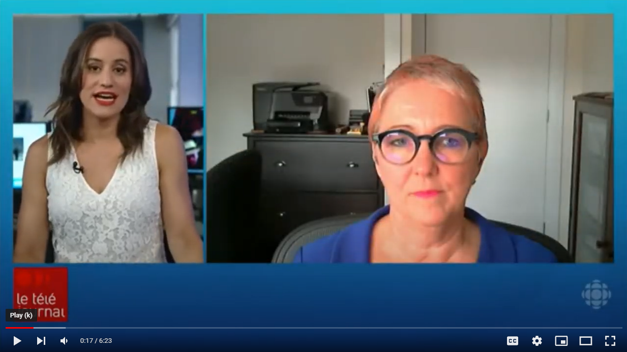 Linda Garcia est interviewée par un animateur de Radio-Canada.