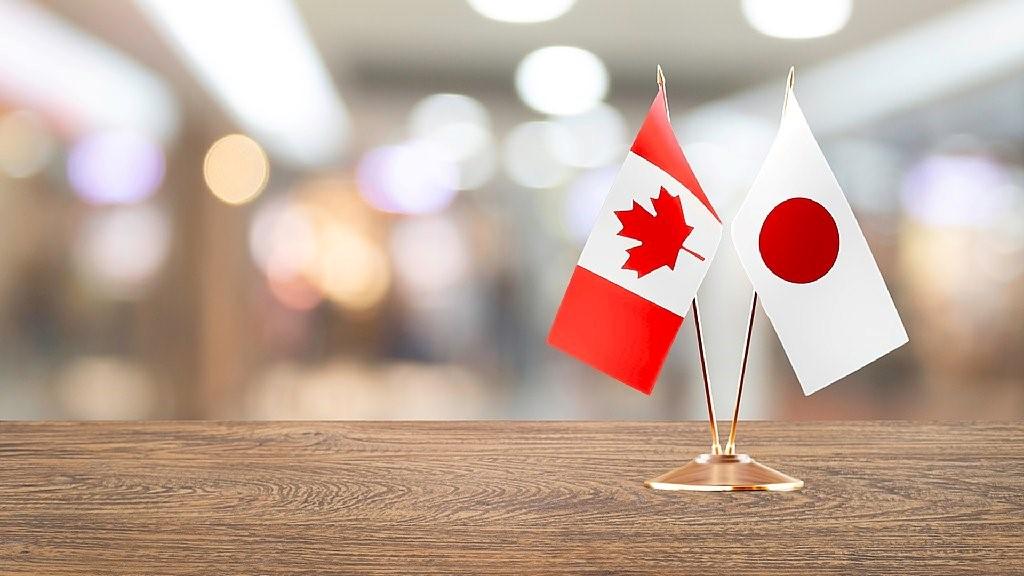 Falgs of Japan and Canada