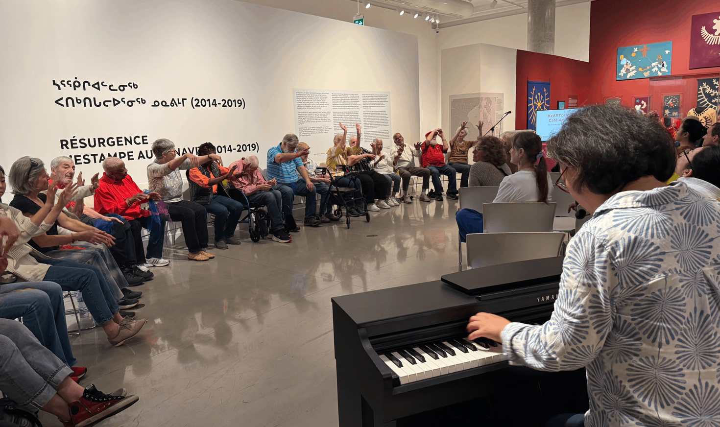 Older adults participating in music and movement program