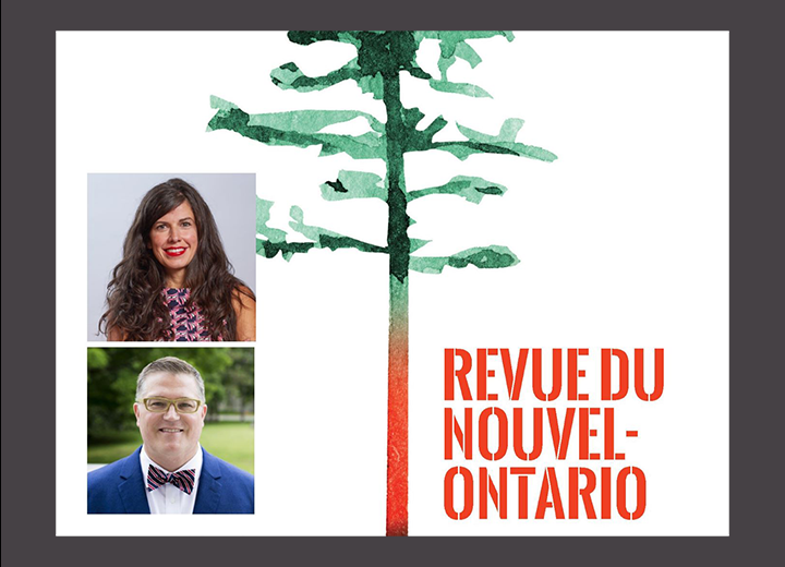 Visuel de la table ronde du 9 octobre 2025 au CRCCF, avec l'aquarelle d'un grand pin (au centre) et les portraits des deux animateurs (à gauche).