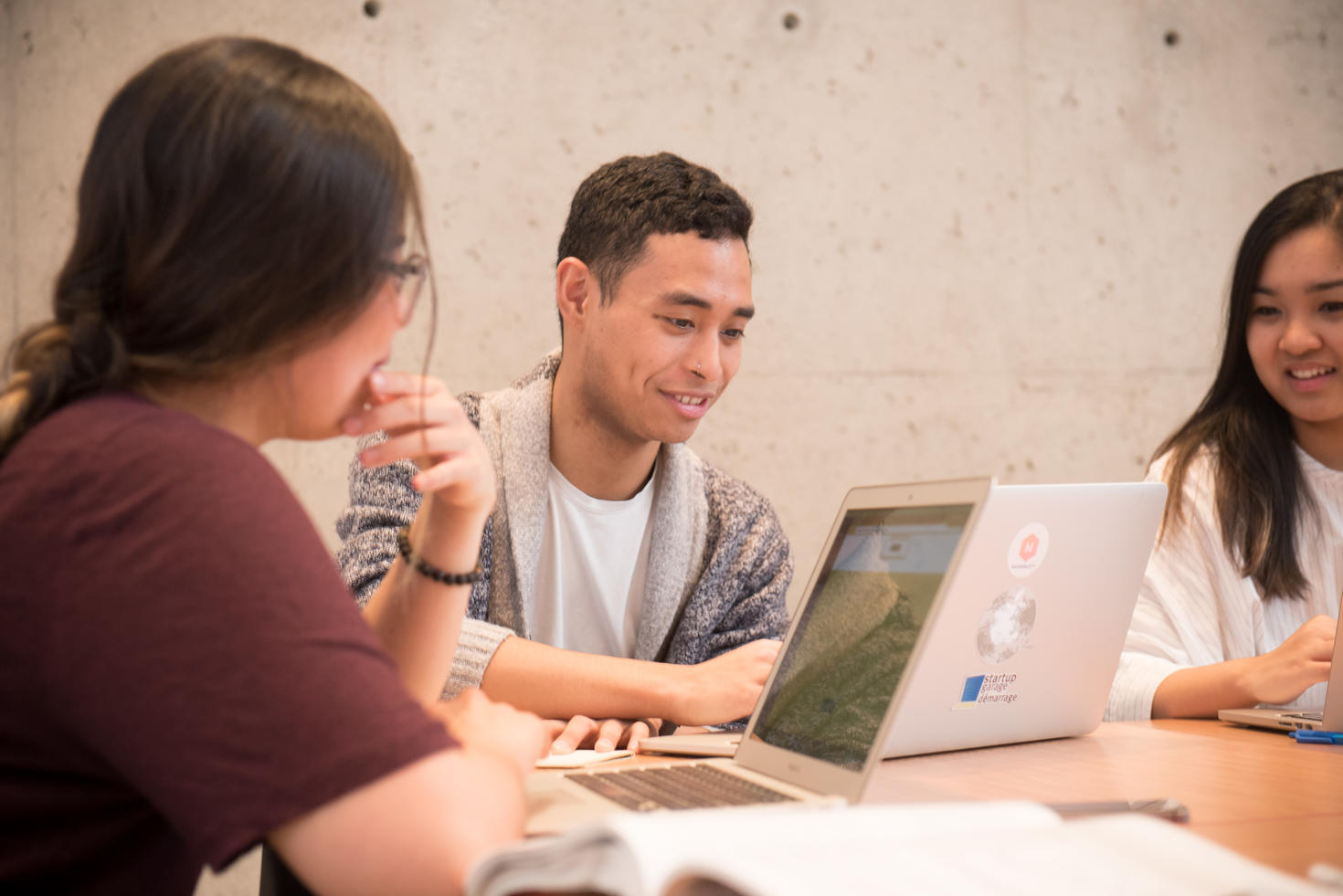 Students working on a computer