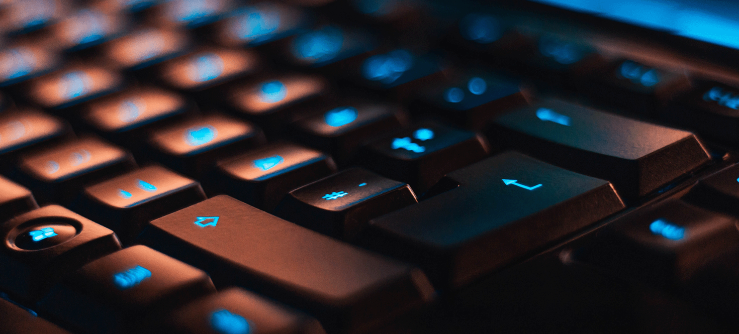 Lighted up keyboard.