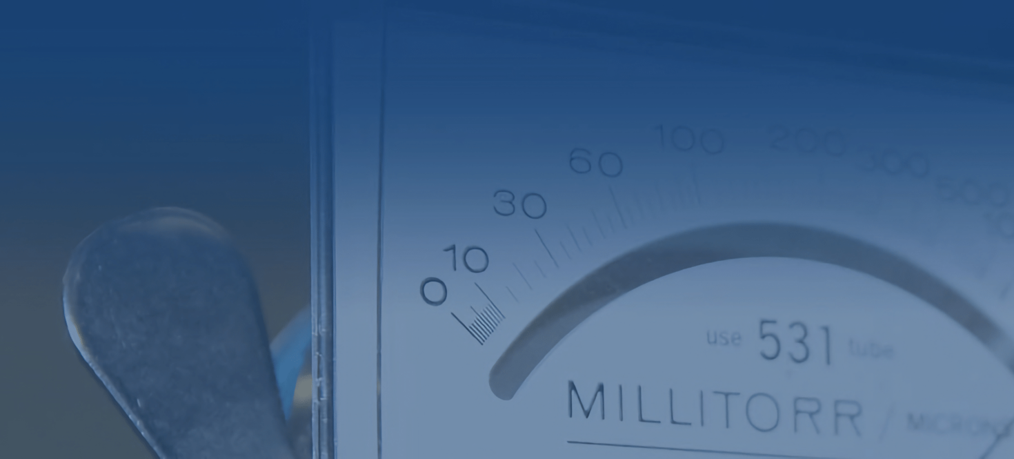 Lab equipment measuring millitorr