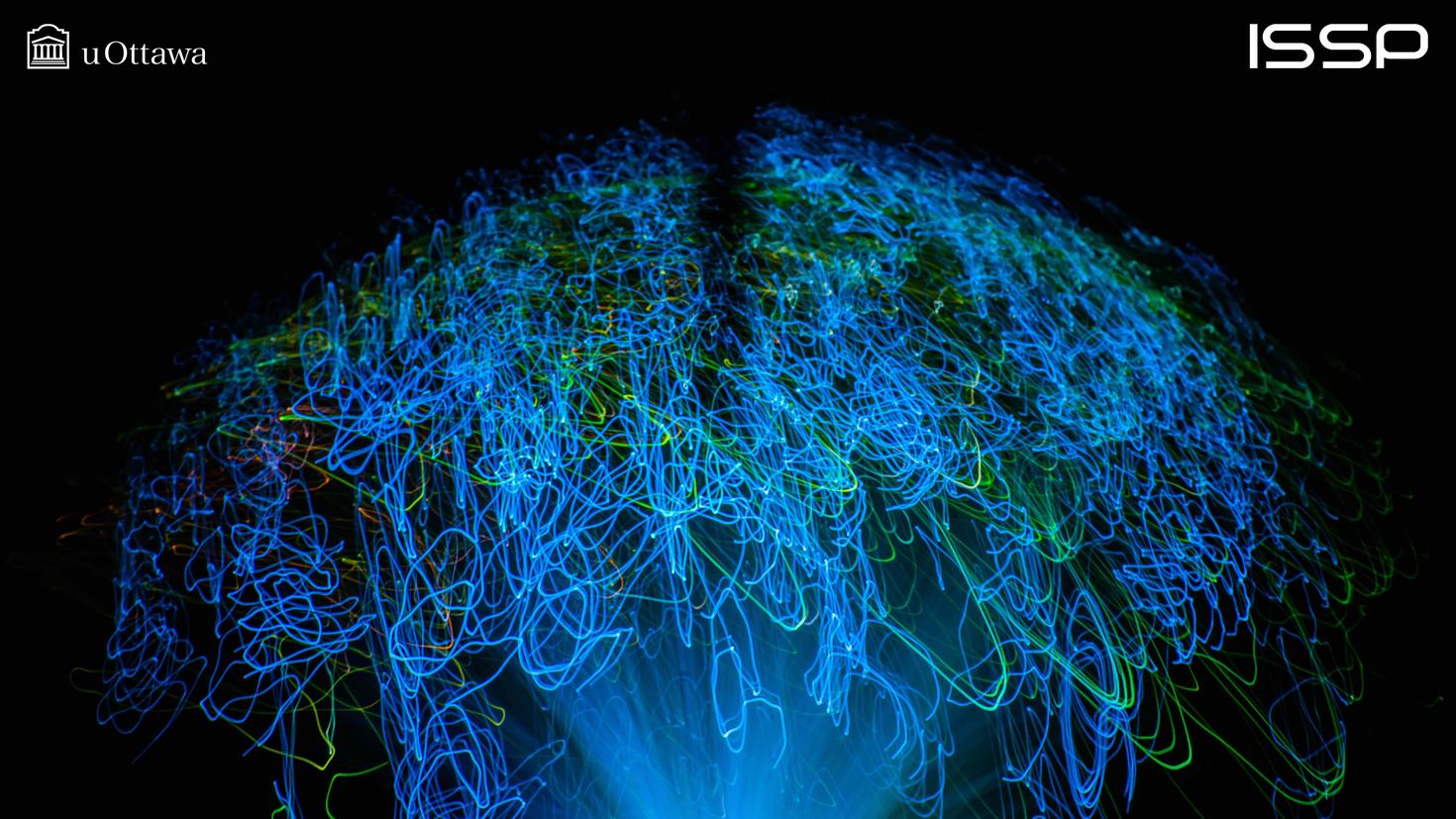 An abstract image of a brain using lights.