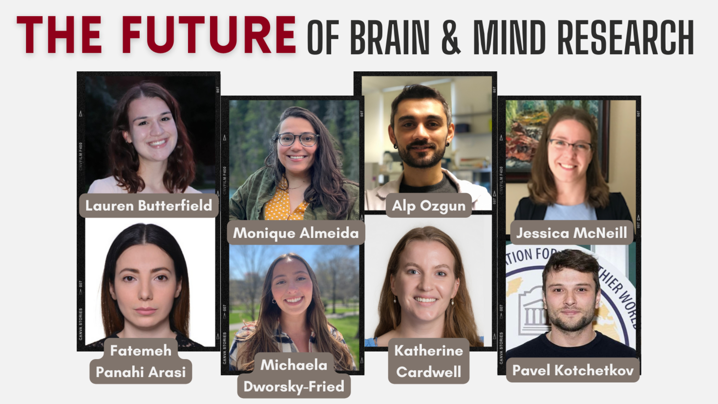 Text reads, "The Future of Brain & Mind Research," with images of uOBMRI 2023 awarded trainees.
