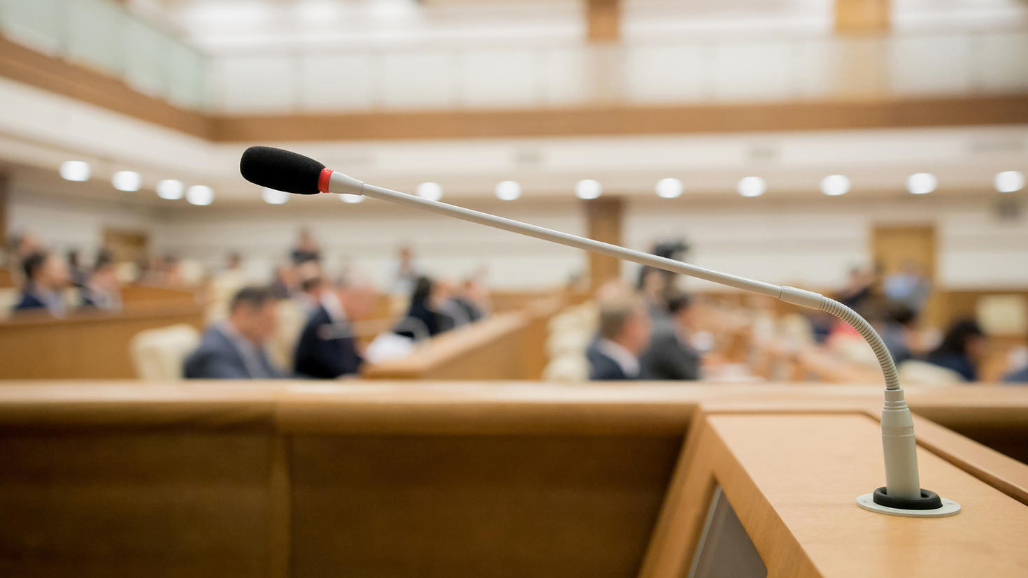 Microphone at a podium