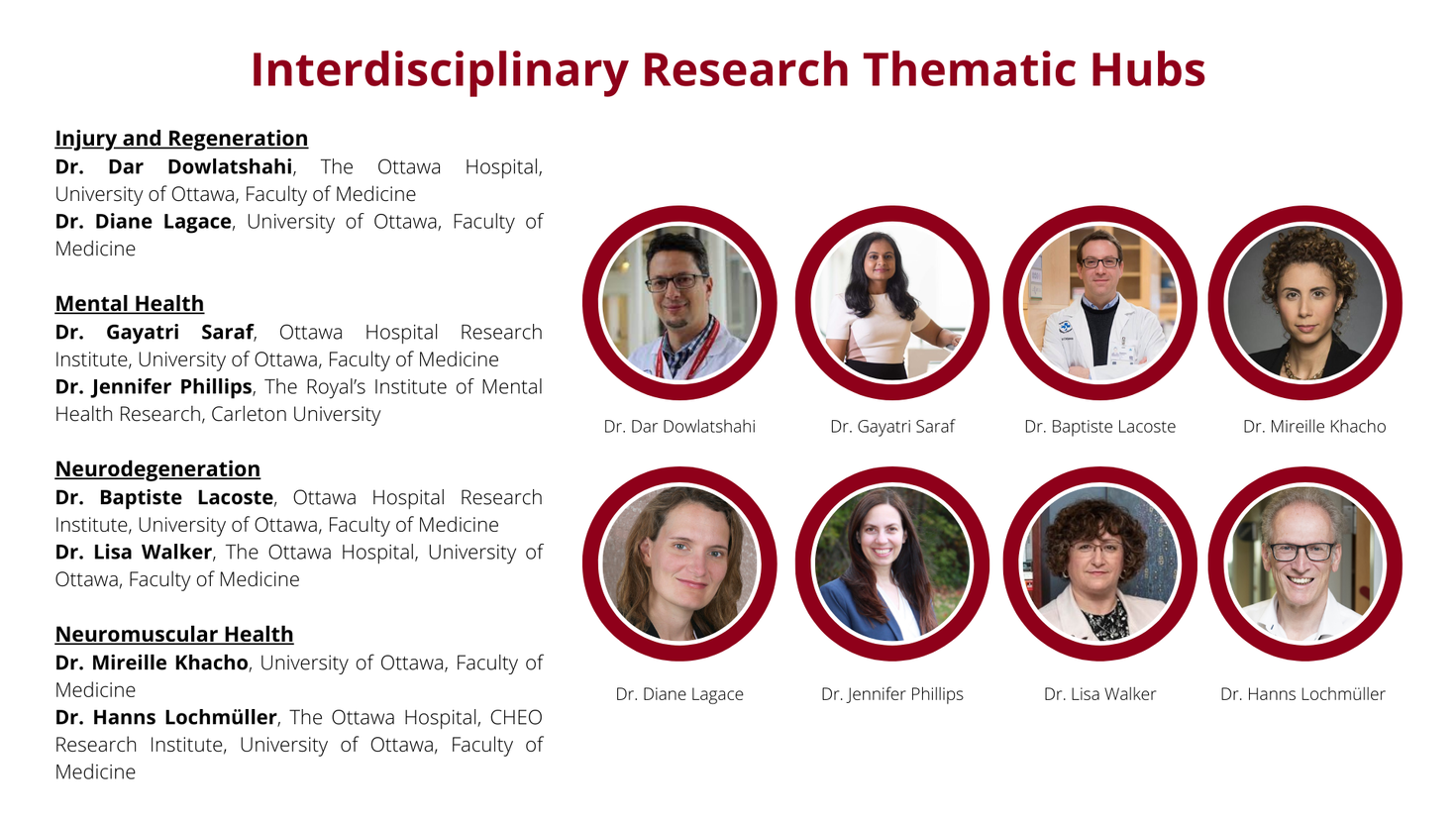 Interdisciplinary research thematic hubs