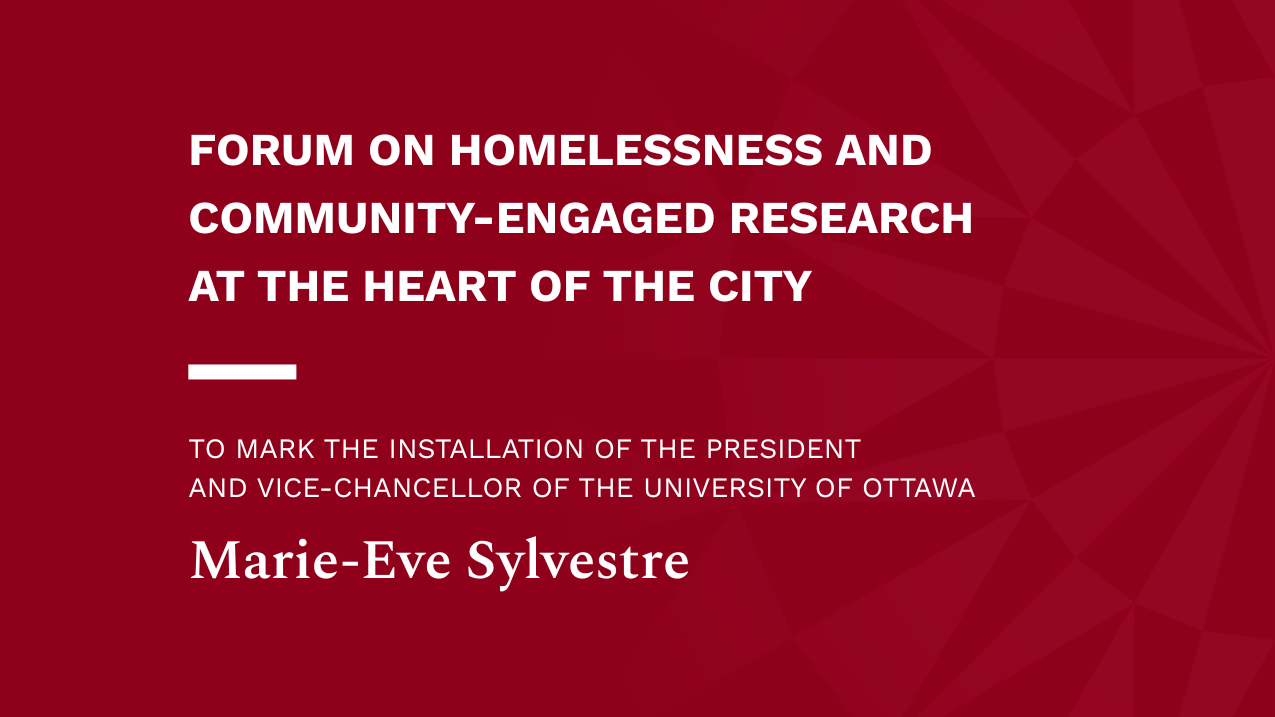 Event banner: Forum on homelessness and community-engaged research at the heart of the city