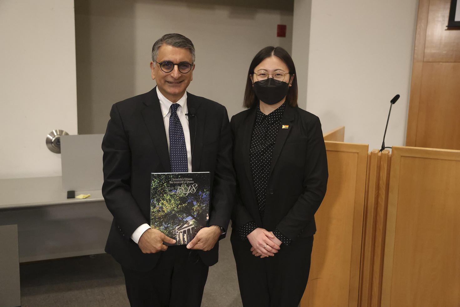 Students presenting a gift