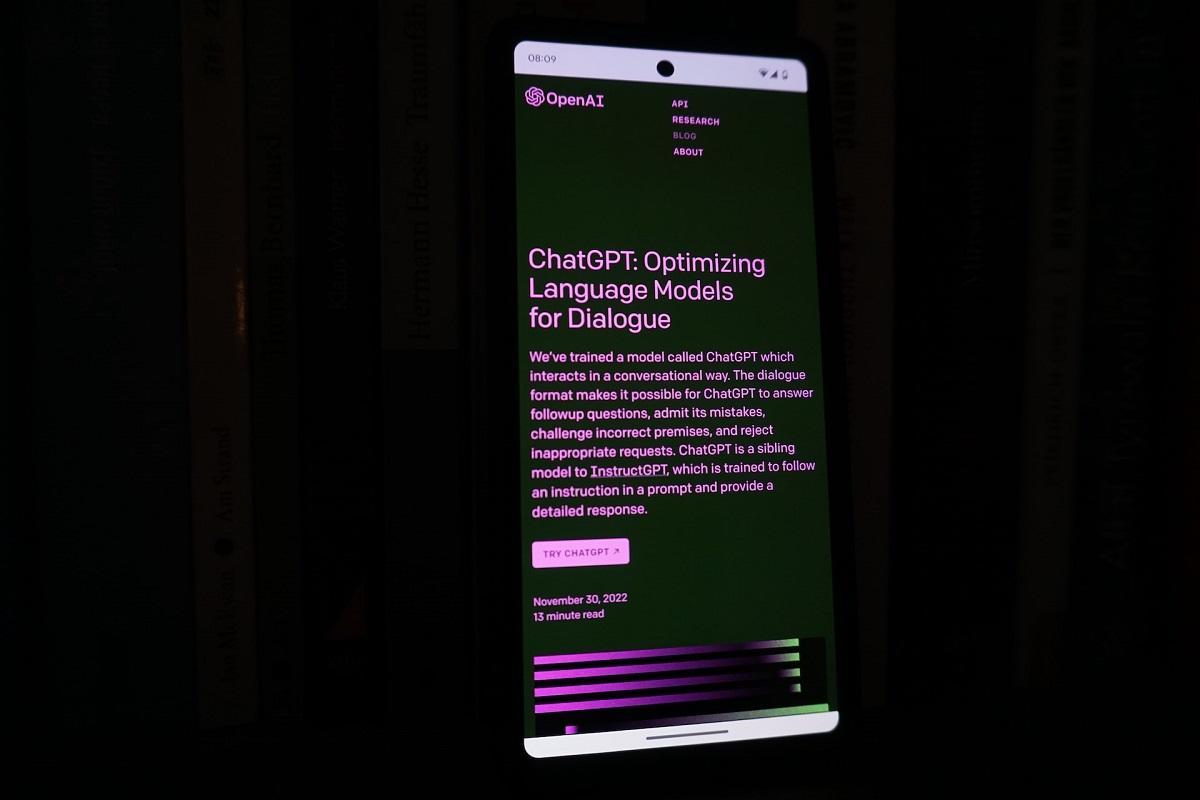 Mobile phone displaying ChatGPT
