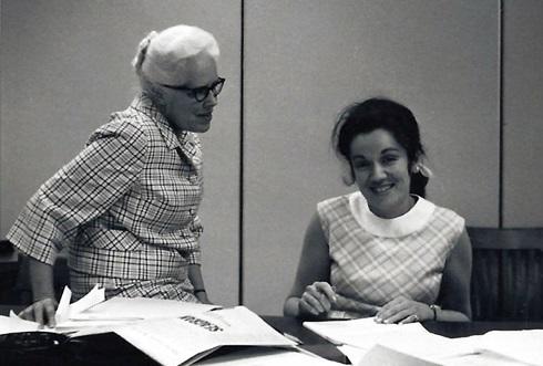 1967: Bégin, right, with Florence Bird, chair of the Royal Commission on the Status of Women.