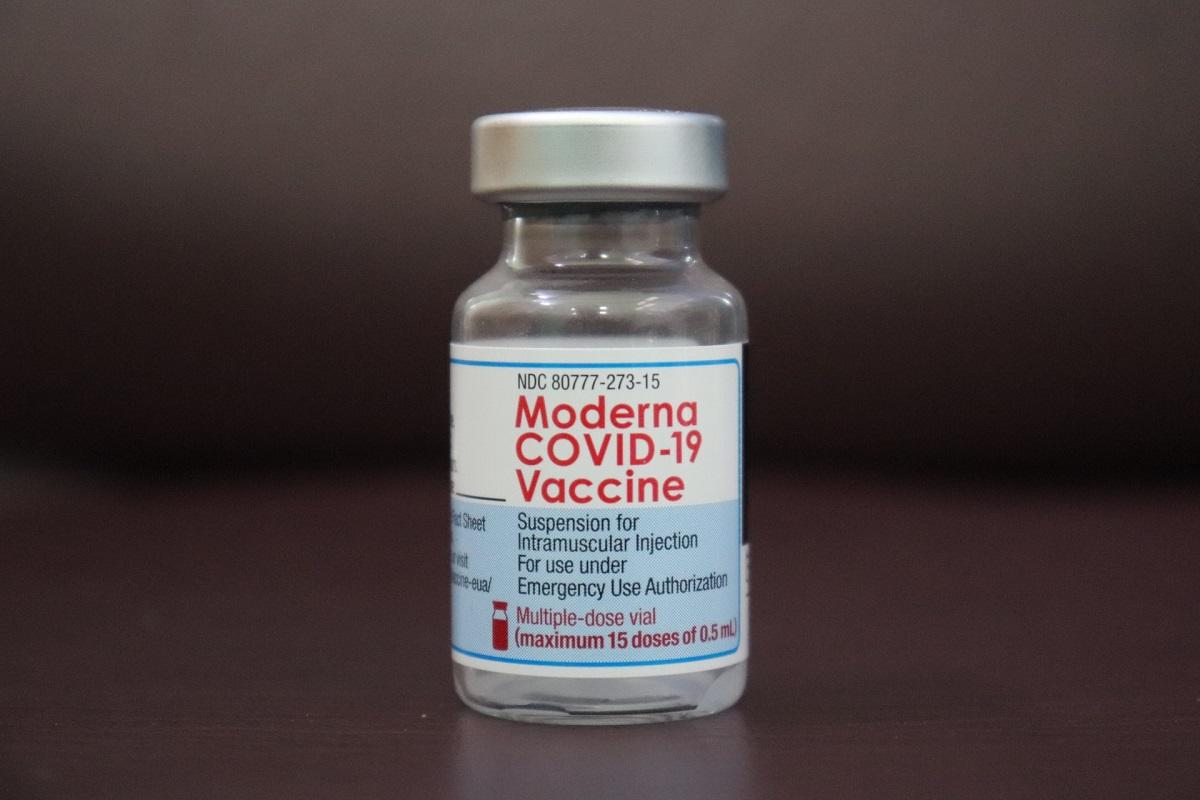 Bottle of Moderna COVID-19 vaccine