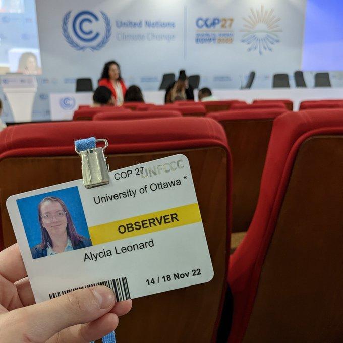 Accreditation pass for CELGS' delegate at COP 27