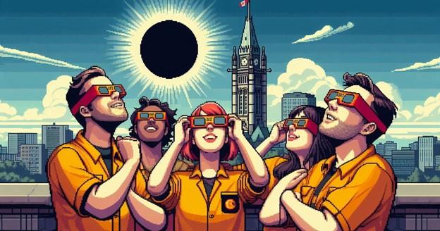 À Ottawa, la Lune ne couvrira qu’environ 96 % du Soleil; l’éclipse du 8 avril sera donc partielle pour nous