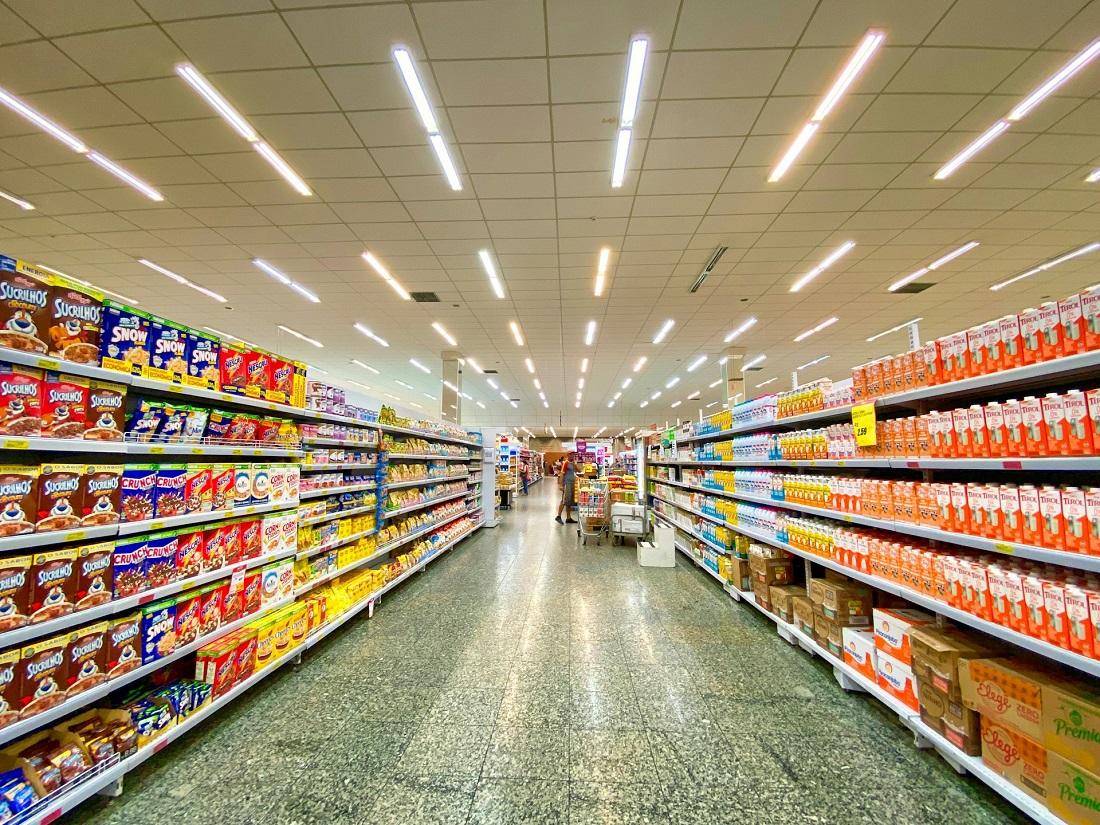 Aisle inside a supermarket
