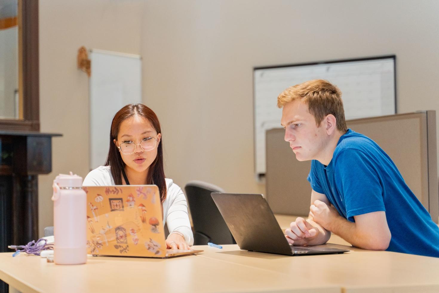 Two students studying together.