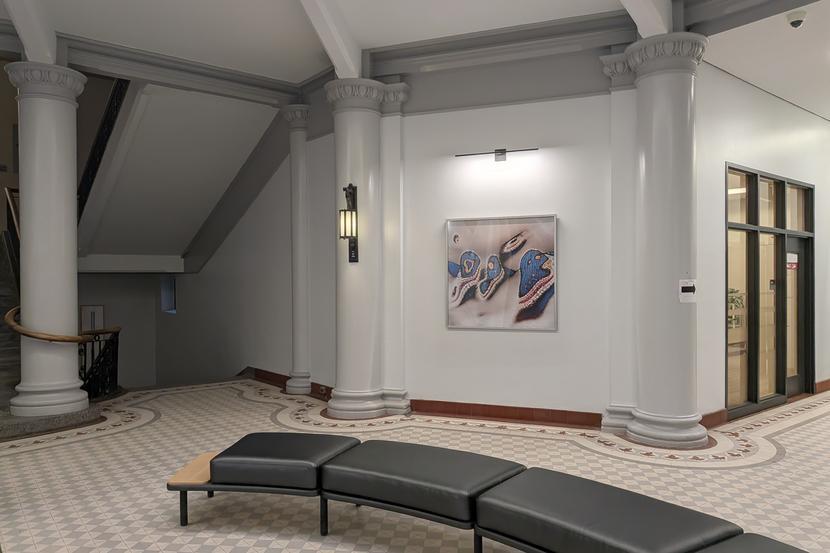 Une peinture à l’intérieur de la Rotonde du pavillon Tabaret.