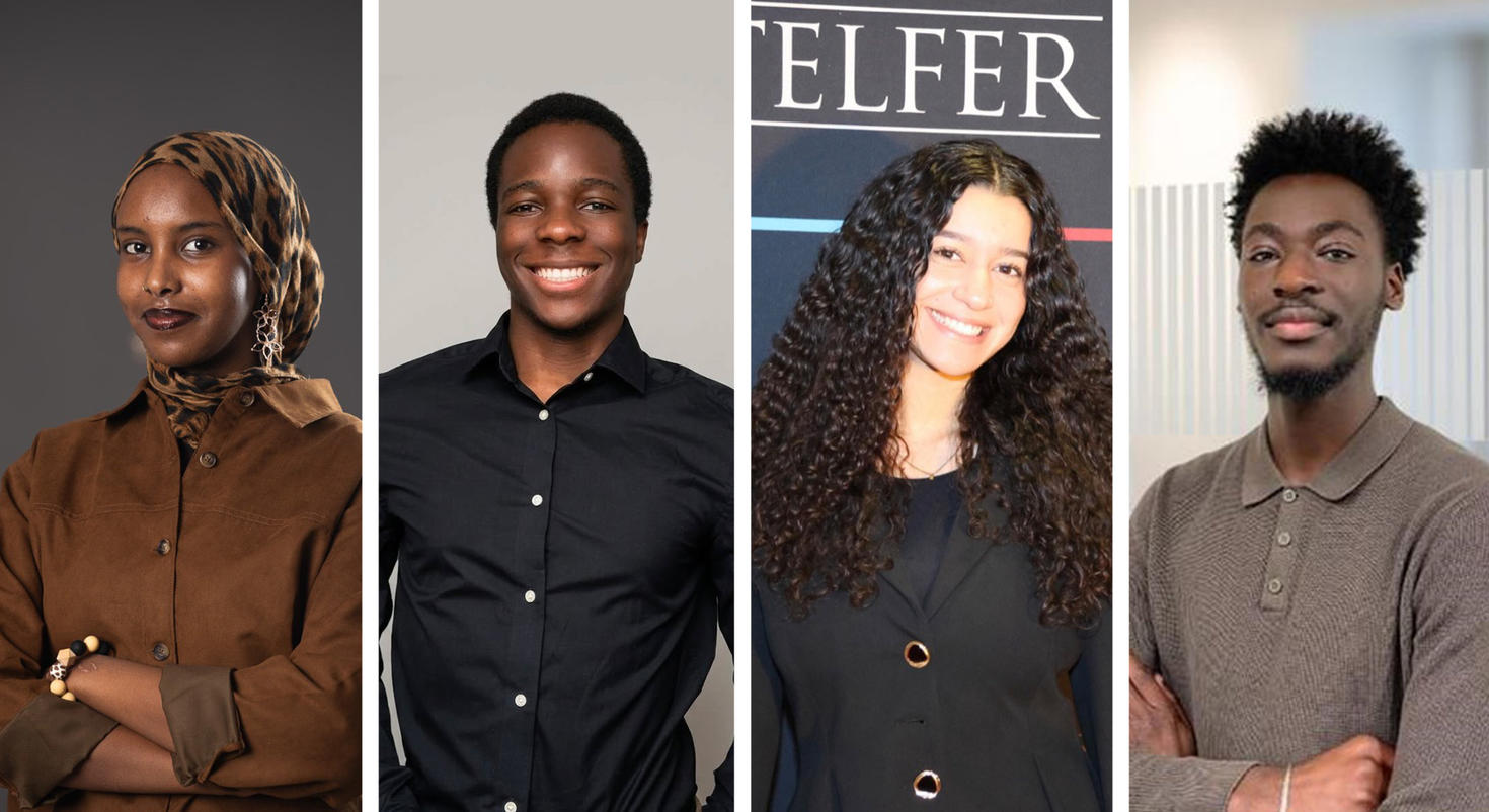 A collage of four students who offer words of advice to new first year students.