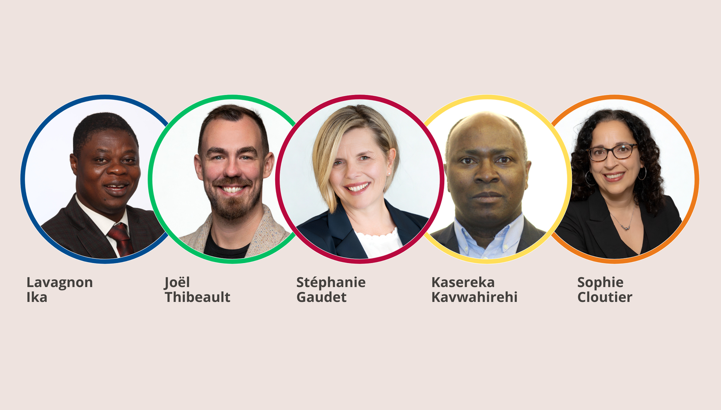 Nouvelles chaires au CCRMF : Lavagnon Ika, Joël Thibeault, Stéphanie Gaudet, Kasereka Kavwahirehi et Sophie Cloutier