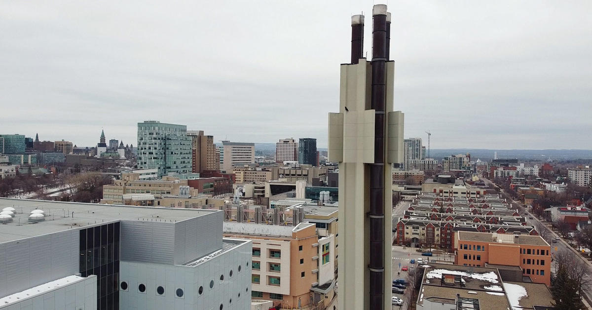 Aerial view of the empty campus