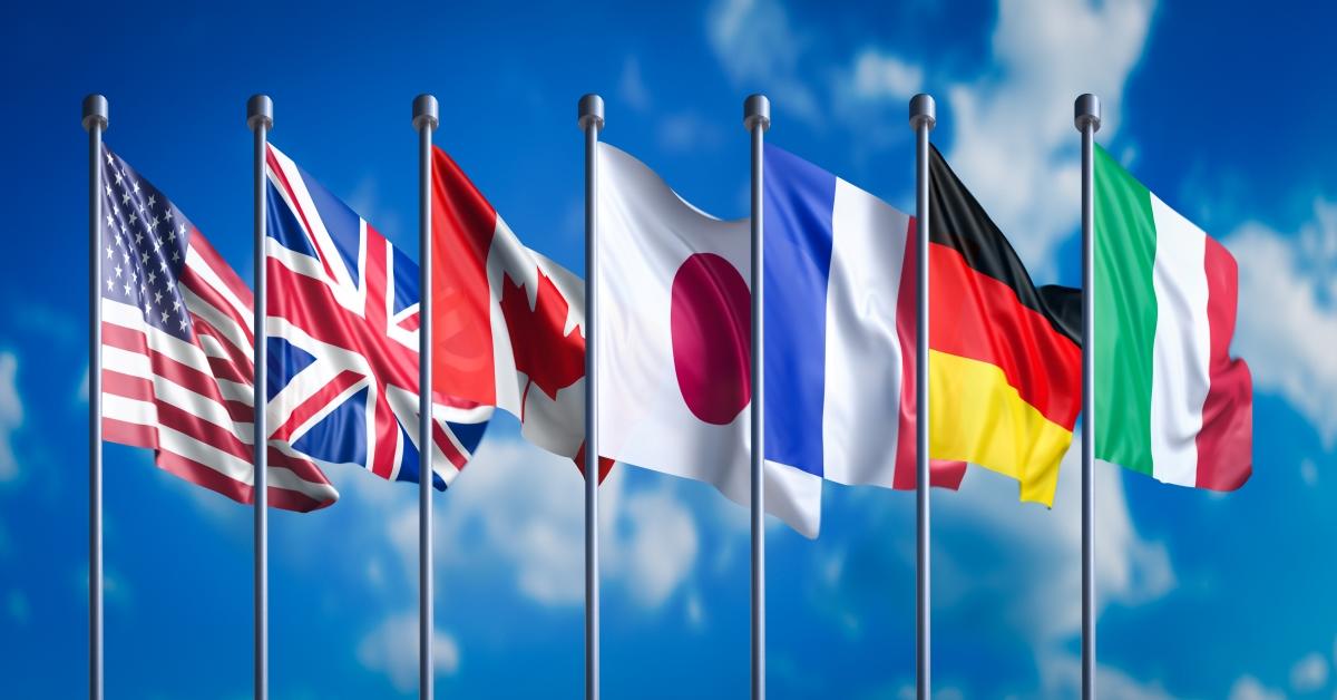 Flags from each G7
