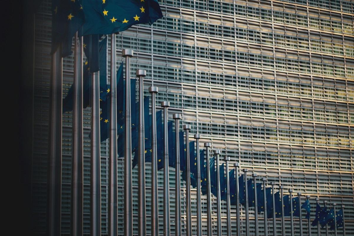 Row of EU flags