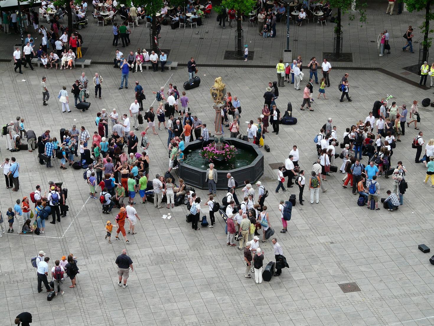 Crowded town square
