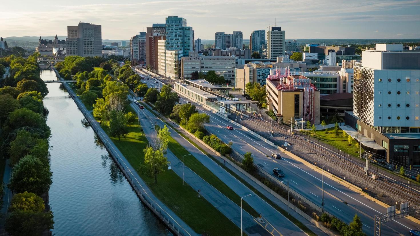 Le campus de l'Université d'Ottawa vu d'en haut