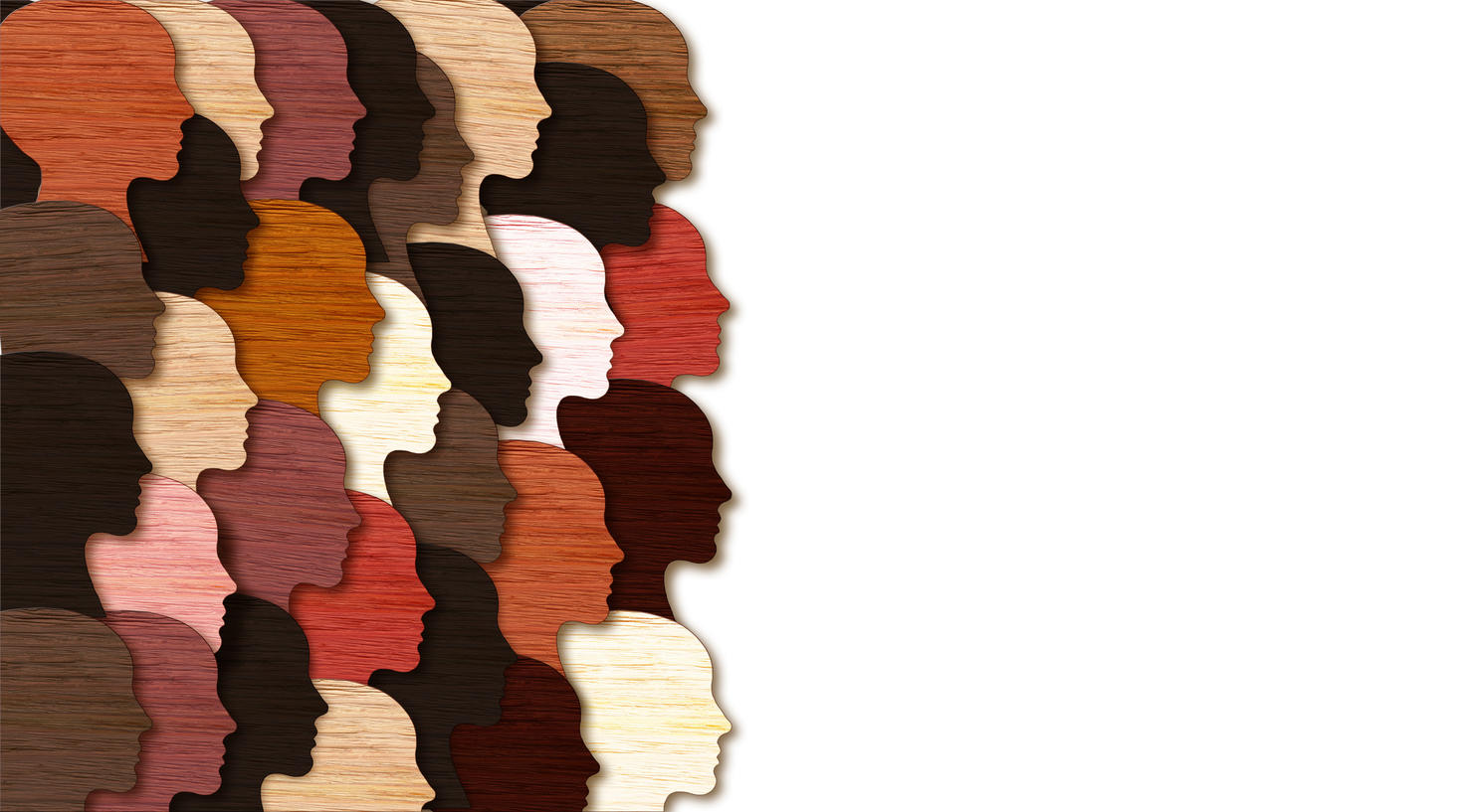 profils multicolores de personnes