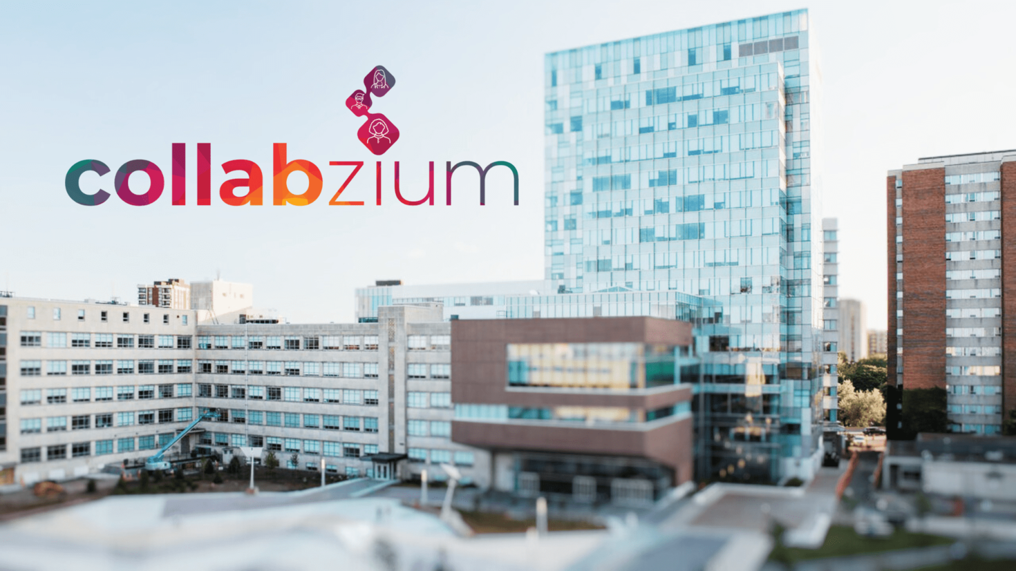 Logo de Collabzium avec le bâtiment de la Faculté des sciences sociales