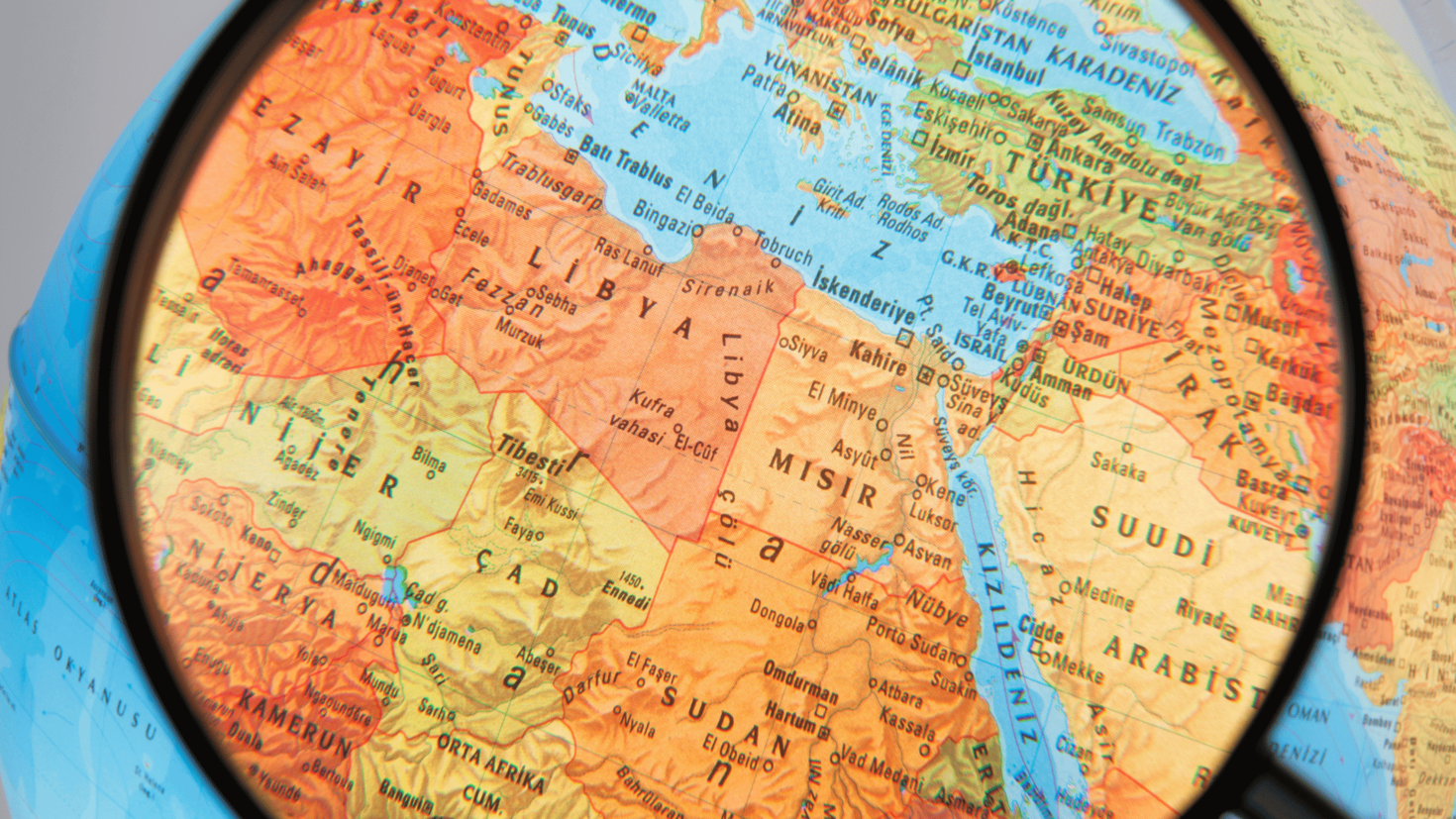 Magnifying glass on African continent