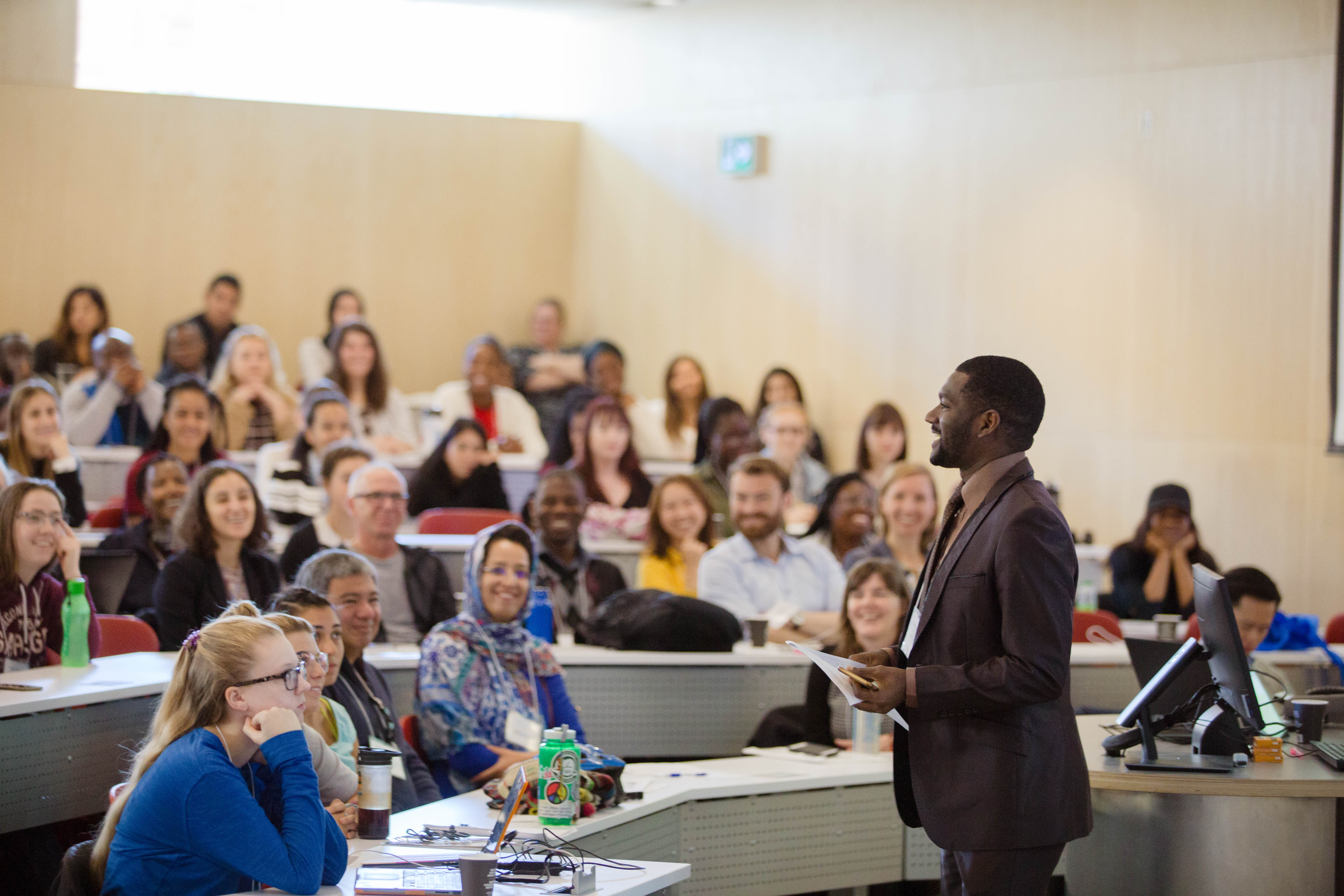 Professor teaching in a classroom 