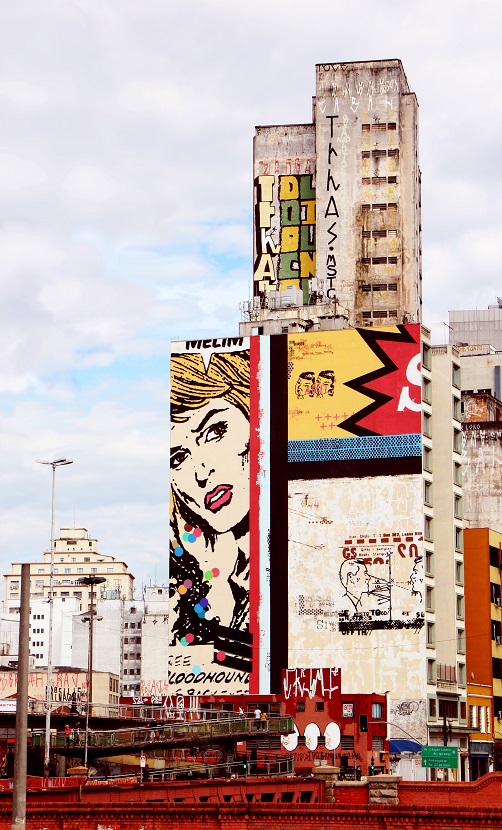 Pop culture artwork on building