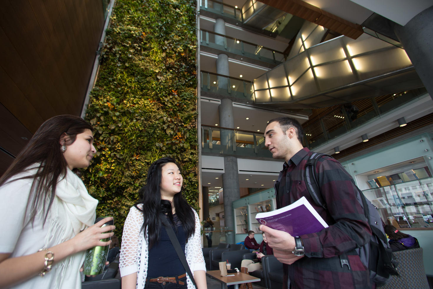 Student talking on campus