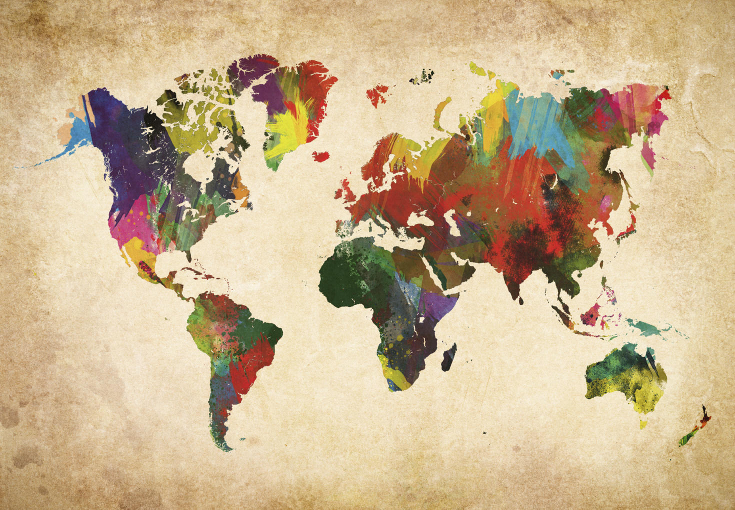 Colored world map