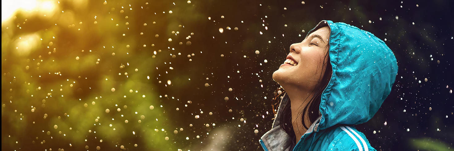 Person in rain