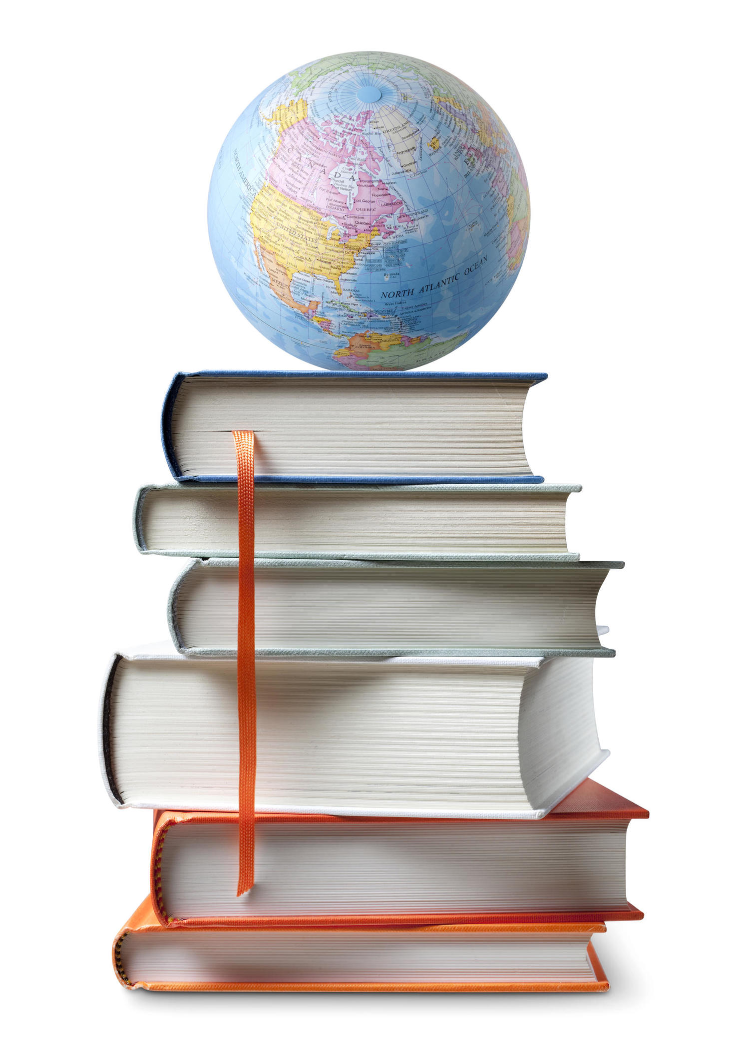 A globe on top of books