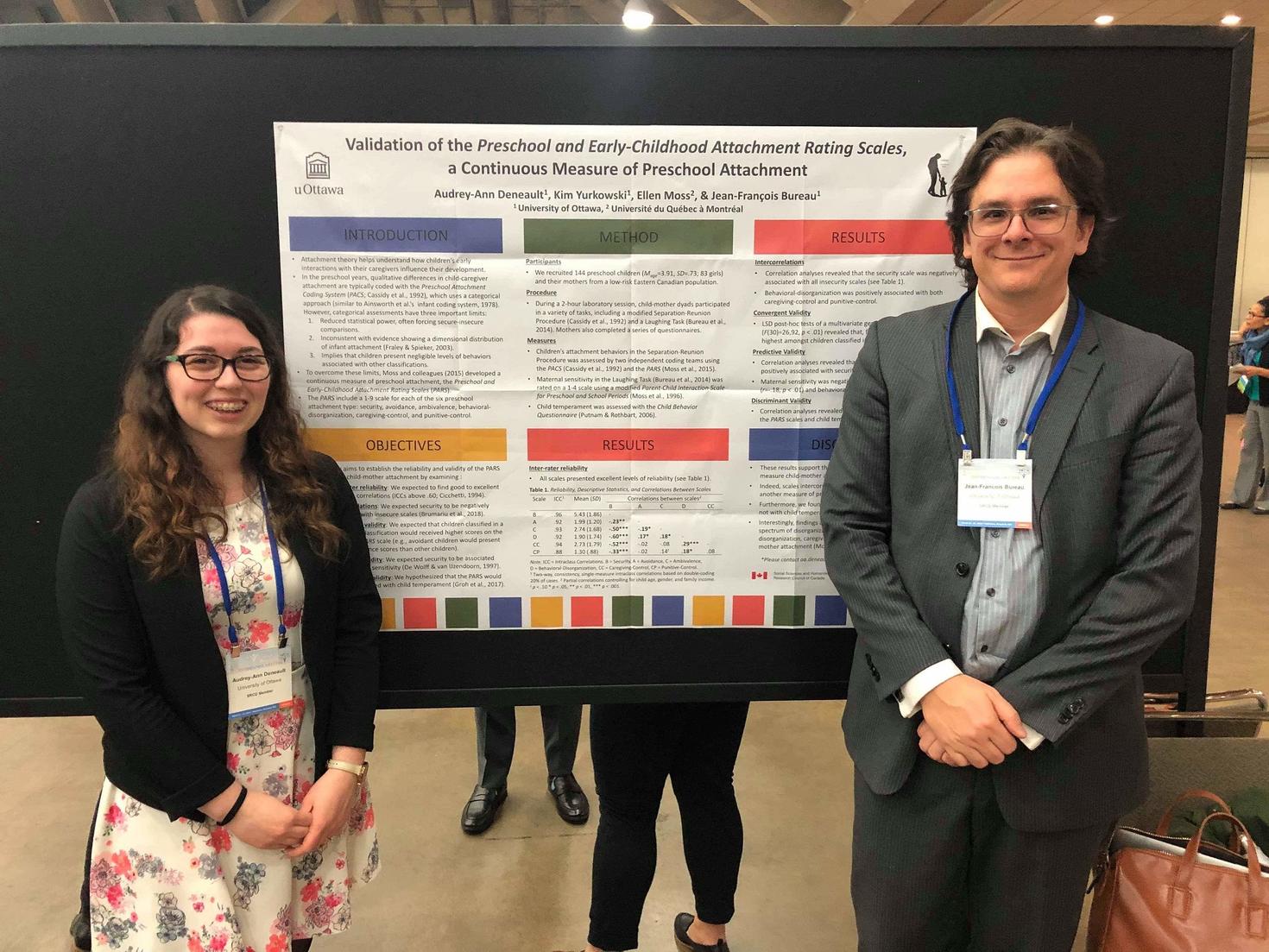 Audrey-Ann Deneault, recipient of the 2022 Governor General's Gold Medal and Psychology Professor Jean-François Bureau.