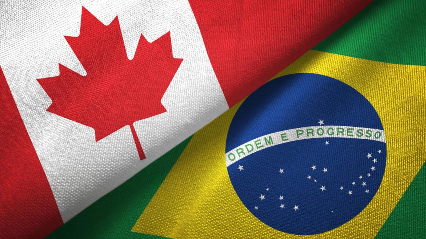 Canada and Brazil Flags
