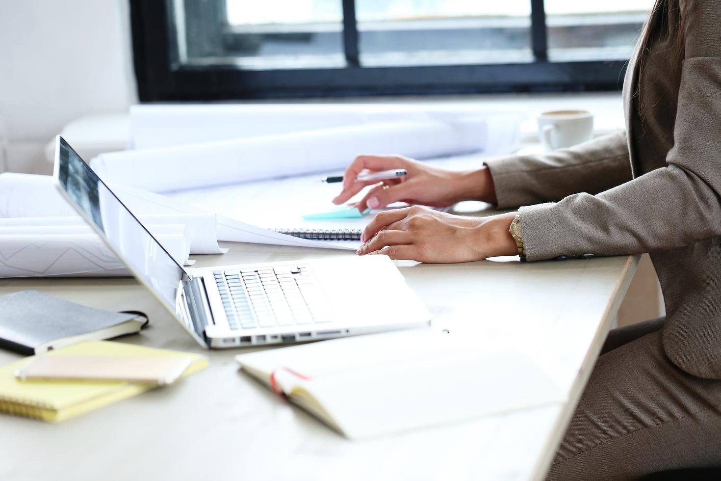 woman working at office