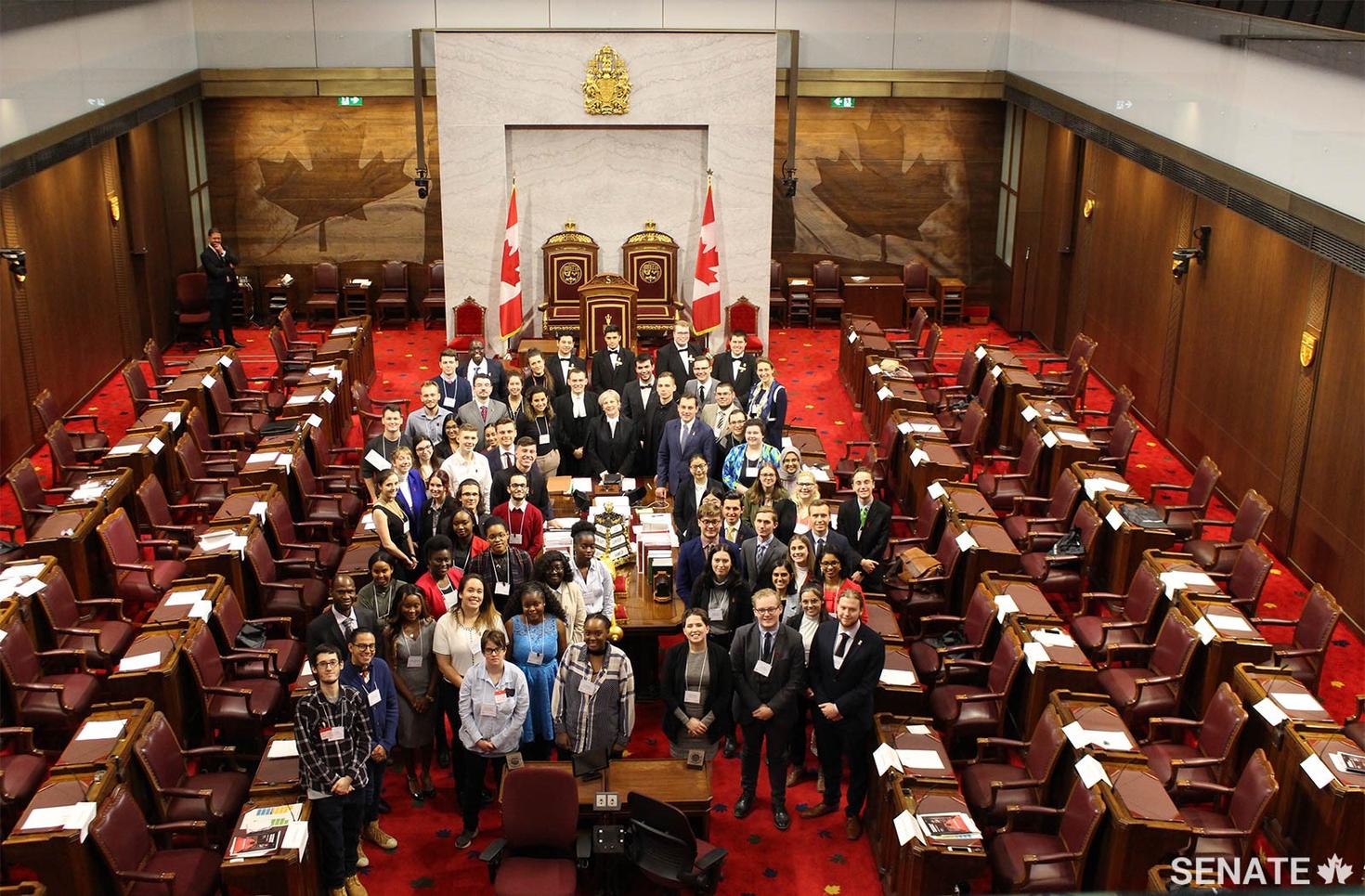 Political Studies students in the Senate of Canada, Ottawa