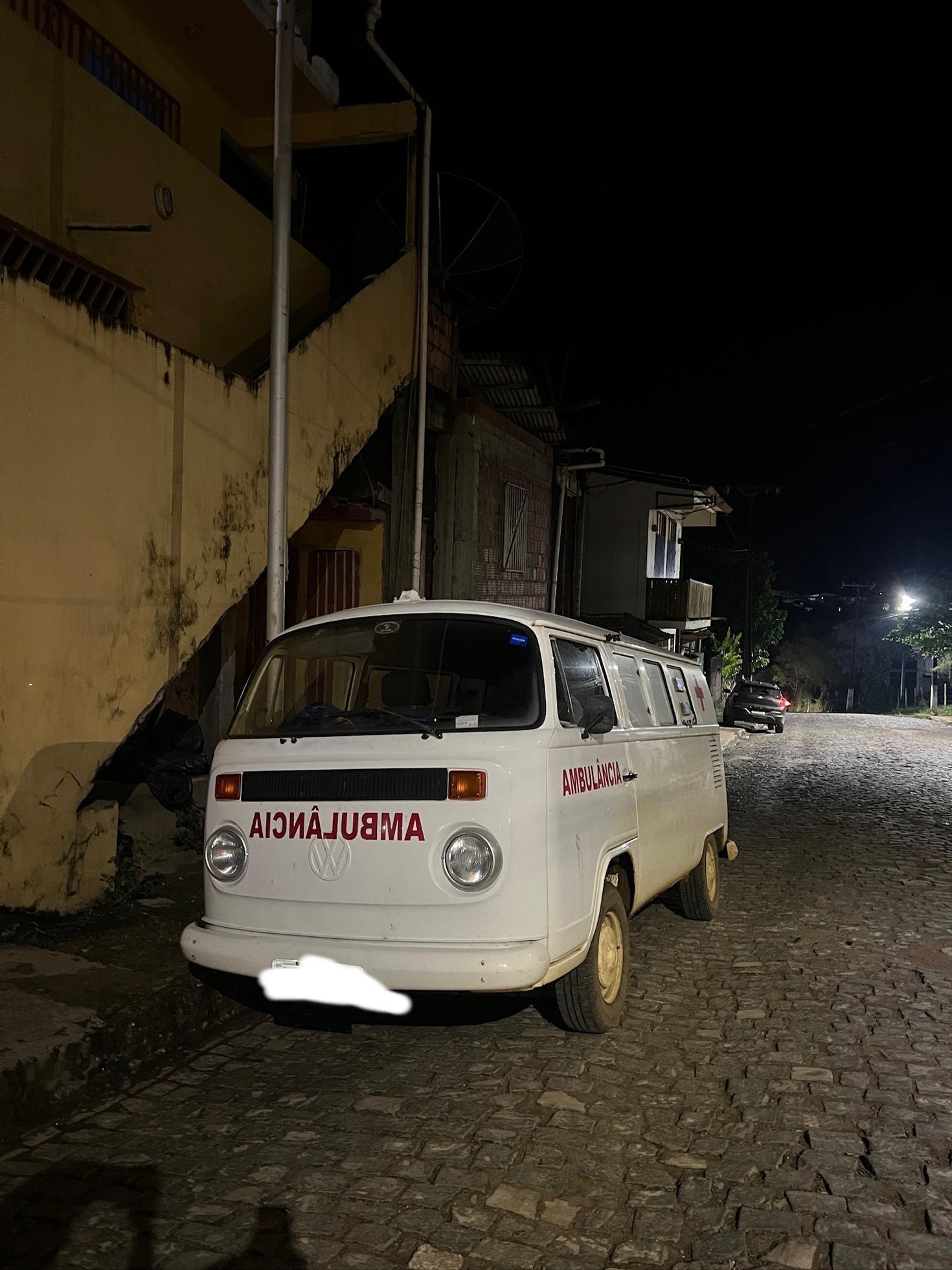  A white ambulance van 