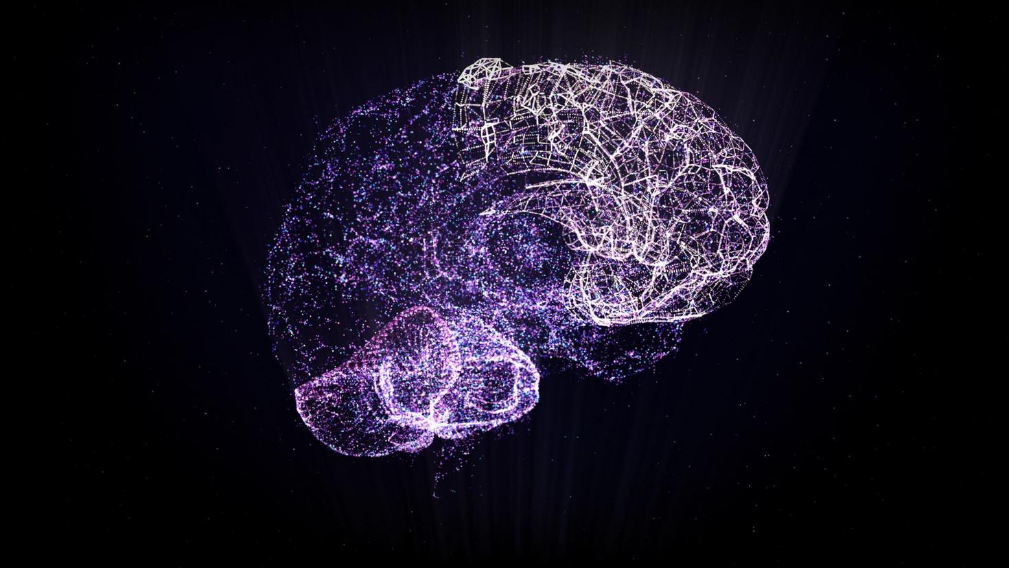 A brain made out of lights