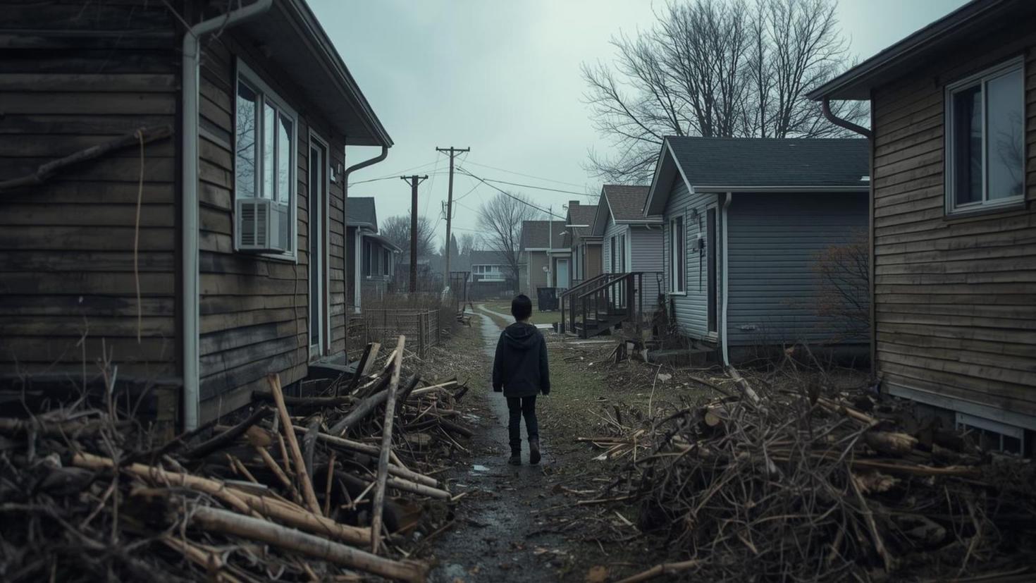 little boy standing outside 