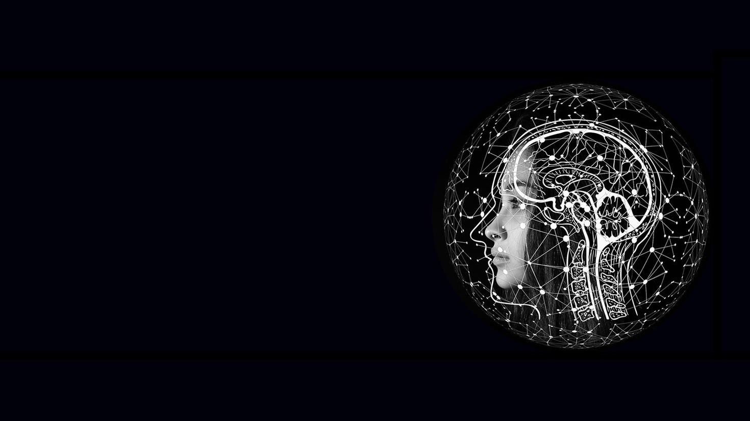 Un cercle numérique autour d'une tête d'un humain