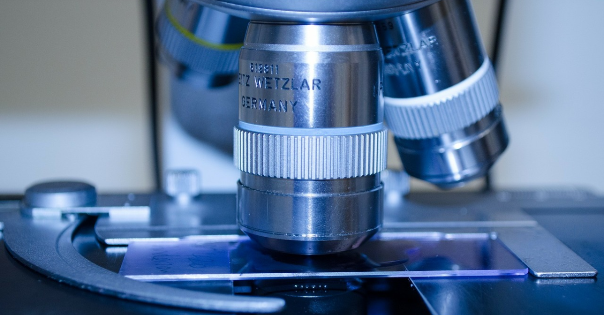 Closeup of microscope