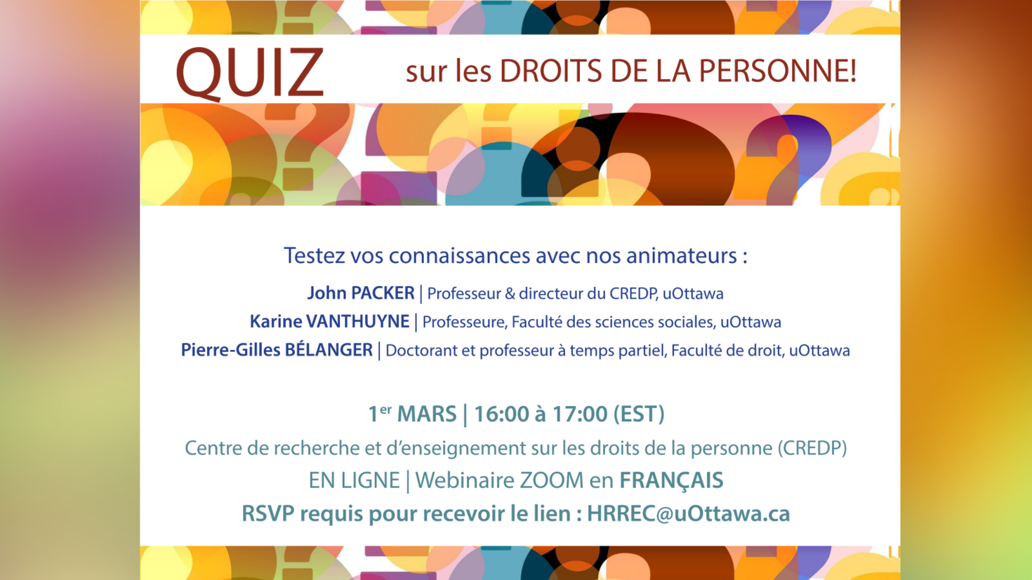 QUIZ sur les droits de la personne