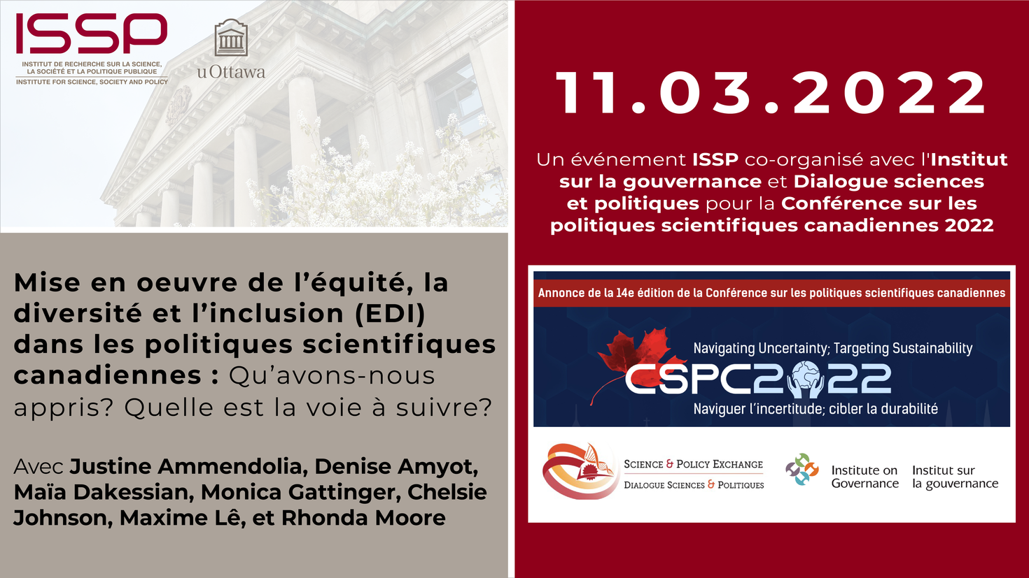 Implementing equity, diversity, and inclusiveness (EDI) in Canadian science policy: What have we learnt so far? What is the path forward?